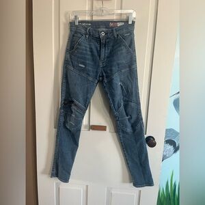 G-Star Distressed Skinny Jeans - Dark Blue